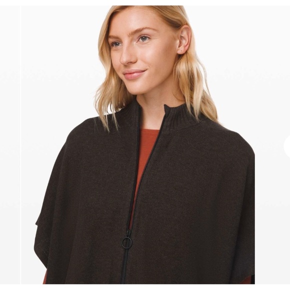 LULULEMON Call Me Cozy Wrap Sweater in Heathered Black Size OS - Picture 3 of 13